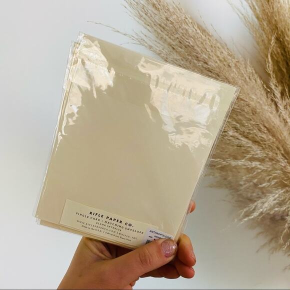 NEW ANTHROPOLOGIE Cricket Cartoon Illustrated Tan Cream Blank Greeting Card s/4 - Picture 2 of 3